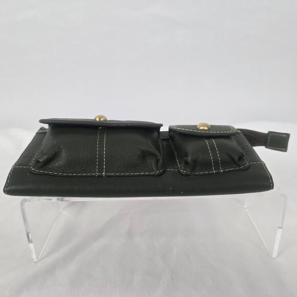Merona Clutch or Wallet Dark Green 8" x 4" x 2" Zip Closure Snap Pockets NWT - Picture 11 of 16